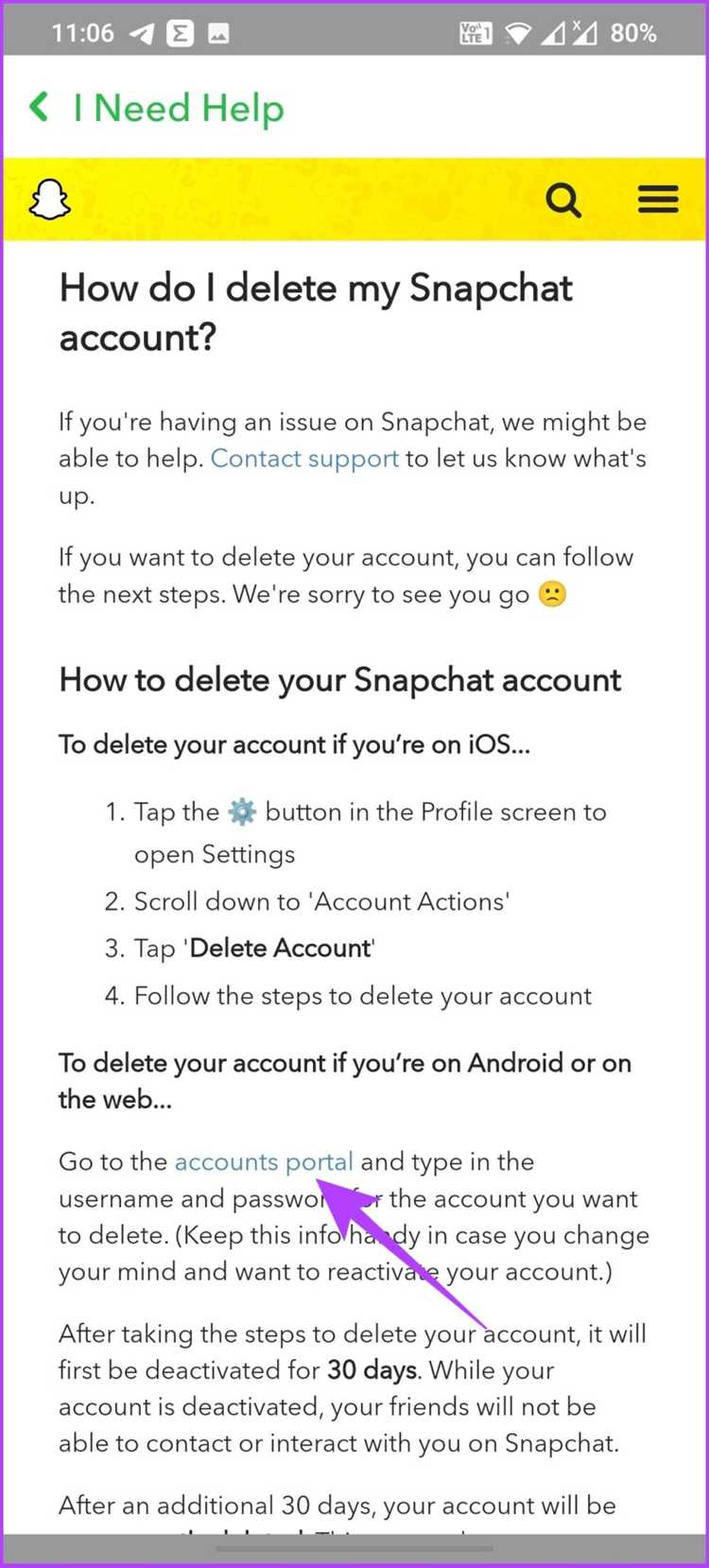 Как временно деактивировать аккаунт в Snapchat на iPhone