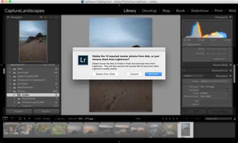 Удаление нескольких фотографий в Lightroom за один шаг