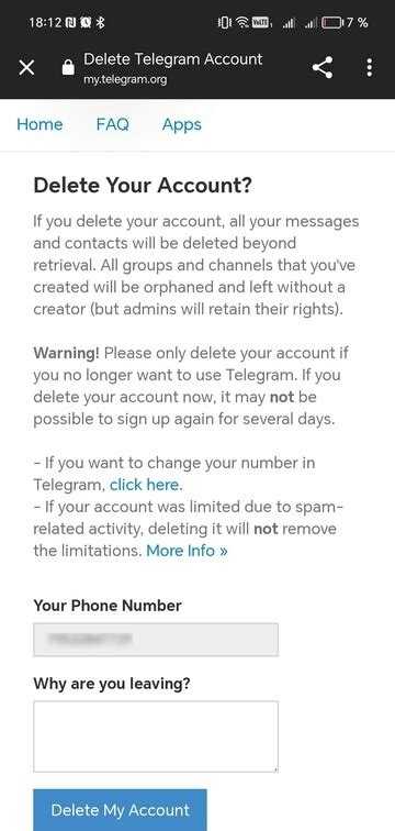 Пошаговая инструкция по удалению канала через настройки Telegram