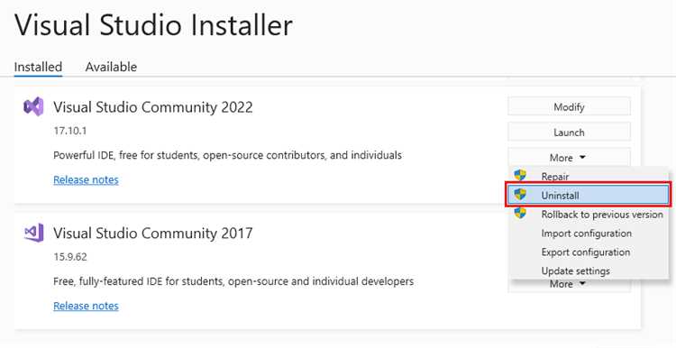 Удаление через Панель управления Windows