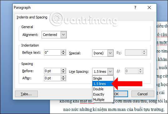 Как изменить межстрочный интервал для отдельного абзаца