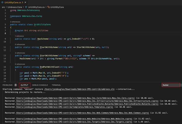Как установить nuget пакет в visual studio