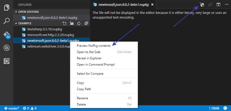 Как добавить пакет nupkg в Visual Studio