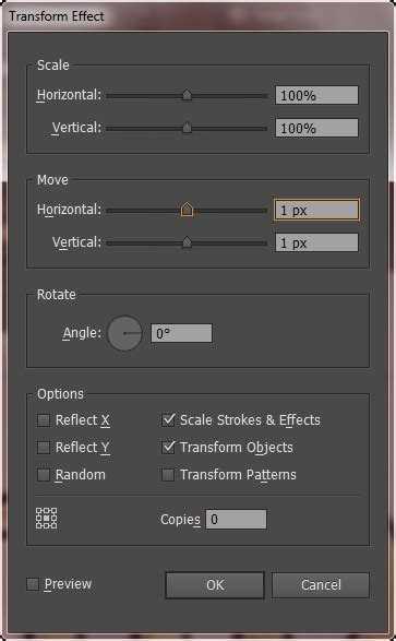 Настройка параметра «Scale Strokes & Effects» в Illustrator