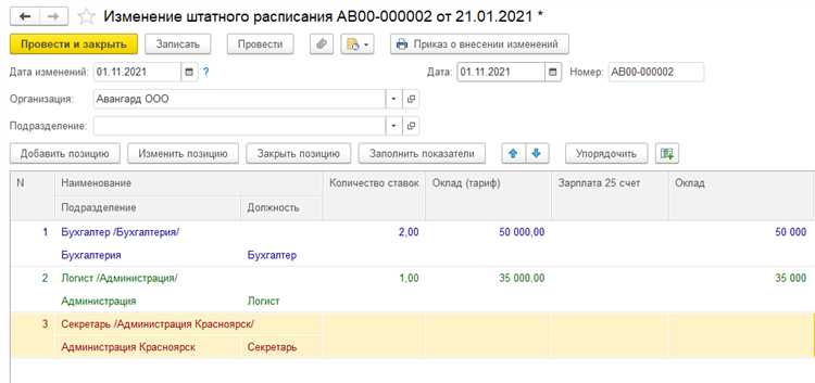 Проведение документа 