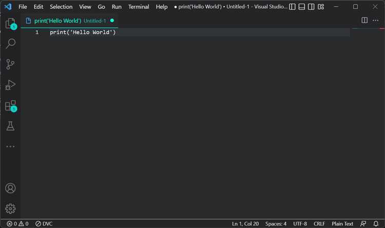 Создание нового проекта Python в Visual Studio