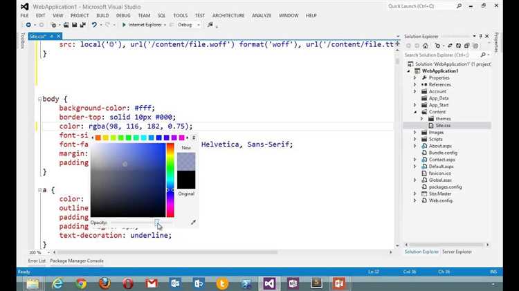 Как создать новый CSS-файл в проекте Visual Studio
