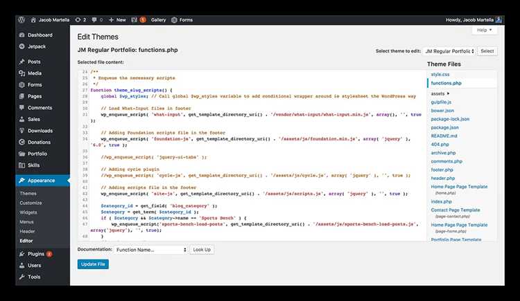 Подключение HTML кода в заголовке или подвале сайта через functions.php