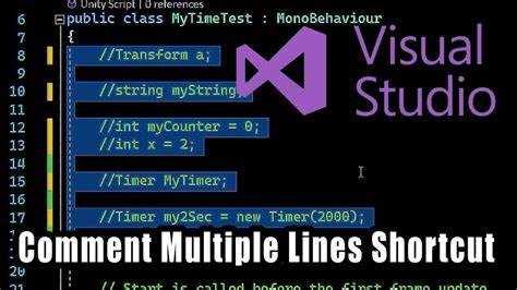 Как закоментить несколько строк visual studio