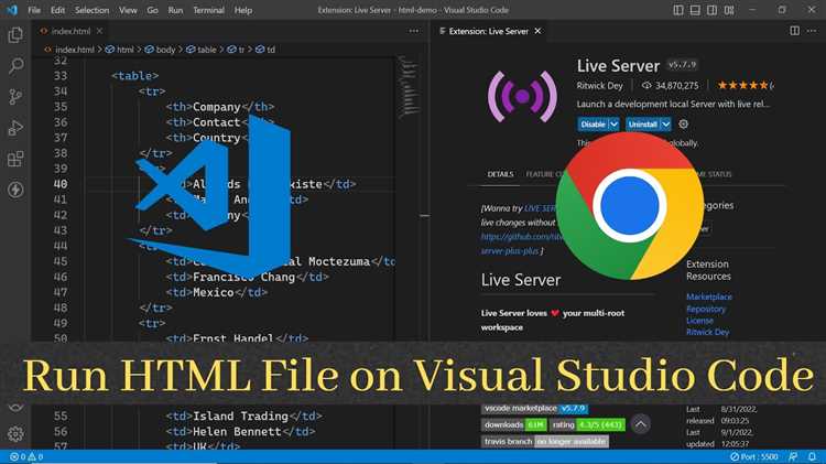 Решение проблем с запуском и отображением HTML в Visual Studio Code