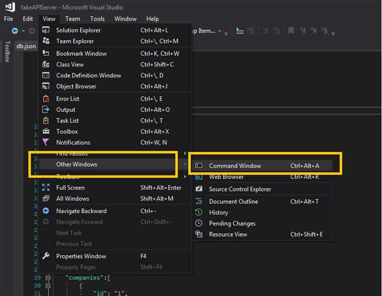 Как запустить терминал в visual studio code
