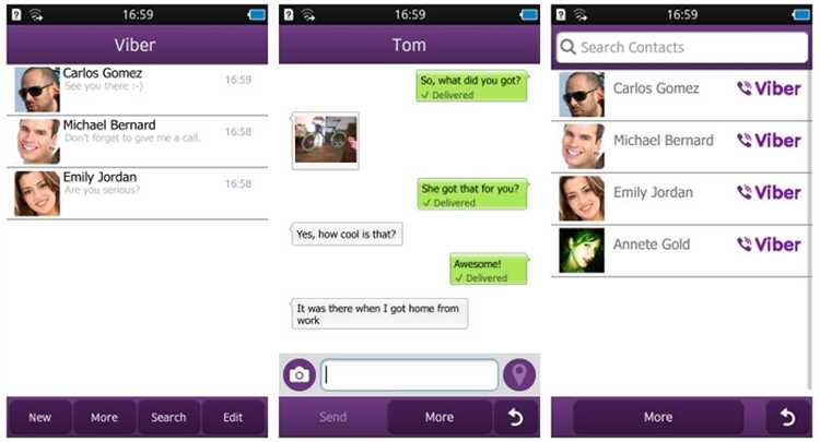 Основные функции Viber для личных сообщений