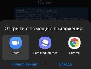 Поиск кода доступа в мобильном приложении Zoom