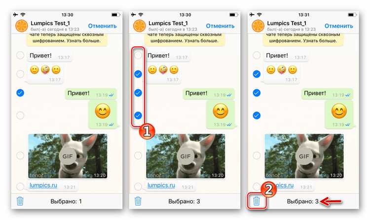 Удаление истории поиска внутри приложения WhatsApp