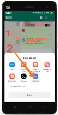 Открытие DOCX-файла в WhatsApp на Android