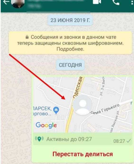 Как отправить местоположение с карты в WhatsApp на iPhone