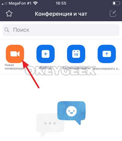 Выбор типа конференции и установка времени проведения