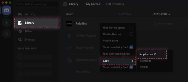 Переход к настройкам вашего приложения в Discord Developer Portal