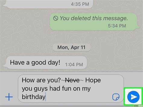 Как зачеркнуть текст в whatsapp