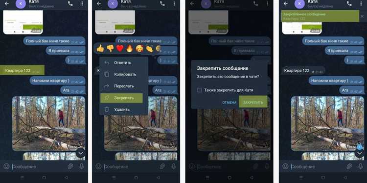 Закрепление сообщения в десктопной версии Telegram